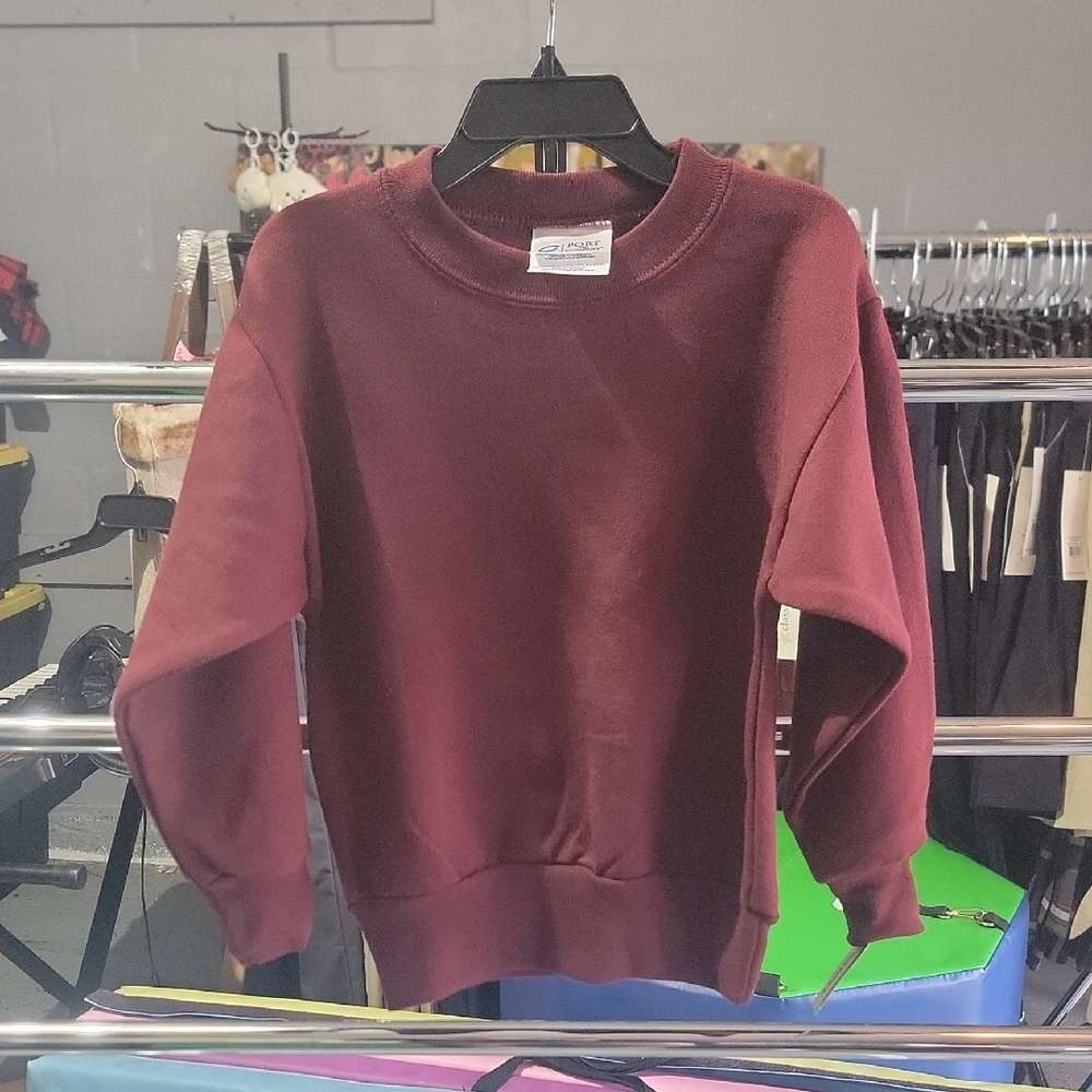 Port and Company Kids Burgundy Crewneck Jacket